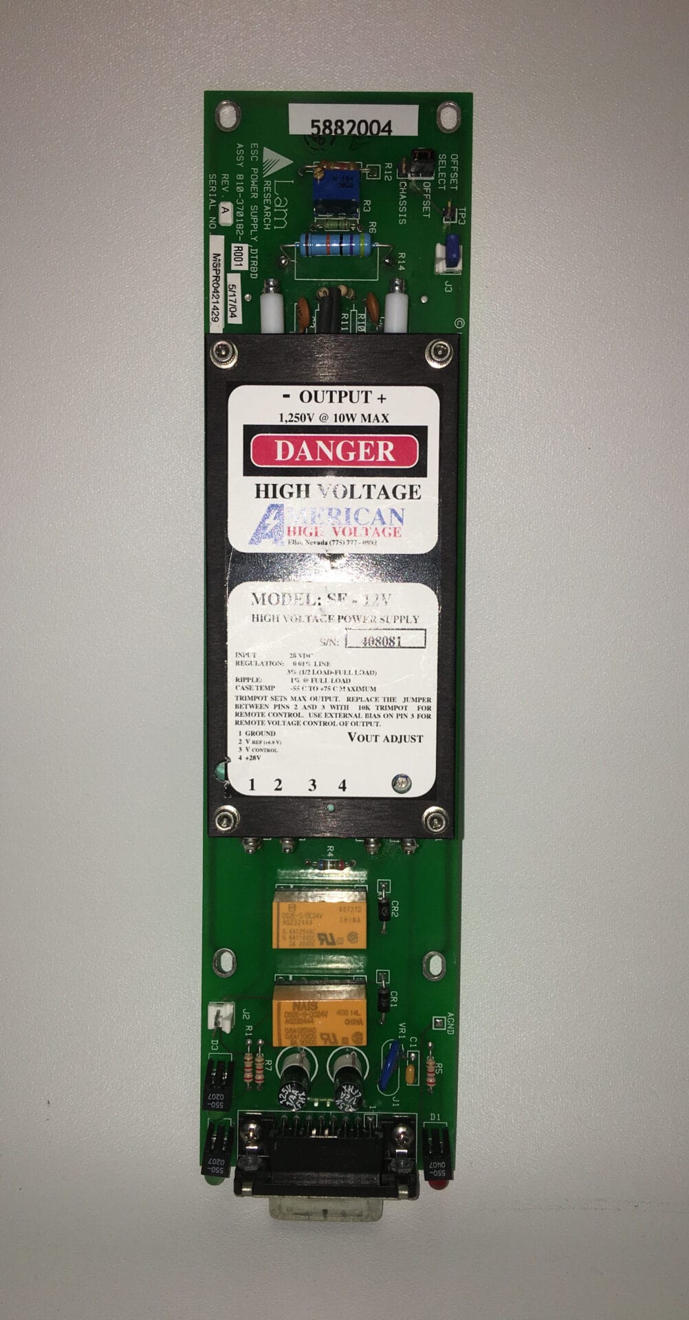 810-370182-001 | Lam Research Assembly, PCB, ESC Power Supply, DTRBD